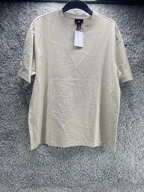 Mens H&M Loose Fit Heavyweight Cotton Jersey T Shirt Size Medium Brown New Tags